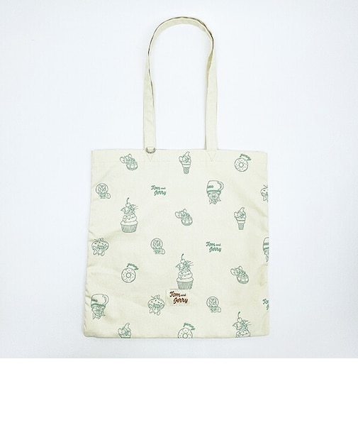 トムとジェリ― 総柄トートバッグ スウィーツ アイボリー トムジェリ