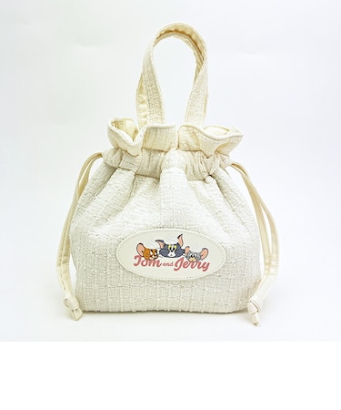 トムとジェリ― 巾着ミニトートバッグ ホイップ アイボリー トムジェリ
