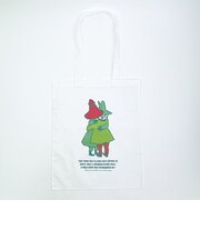 ムーミン ヨクサル＆スナフキン フラットトートバッグ ネオンホワイト MOOMIN
