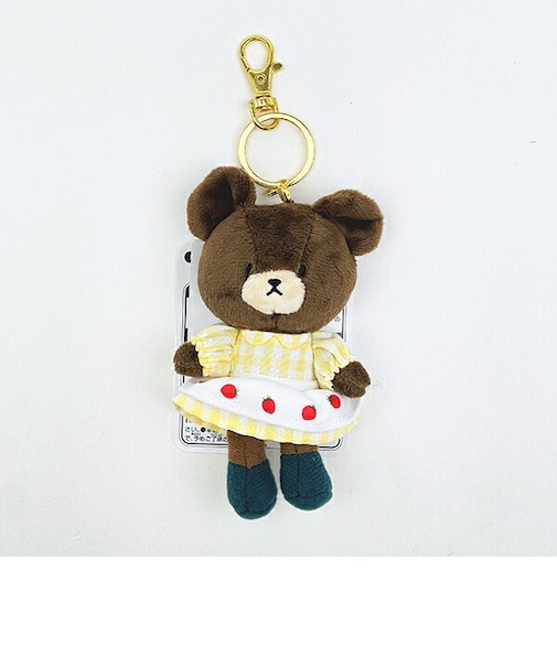 くまのがっこう エプロン マスコットチャームキーホルダー いちごシリーズ