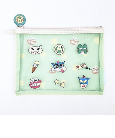クレヨンしんちゃん フラットポーチ (グリーン)