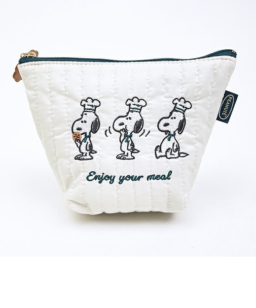 スヌーピー 舟形ポーチ グリーン シェフシリーズ SNOOPY