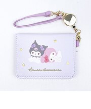 サンリオ マイメロディ クロミ オープンパスケース リール付き 定期入れ ICカード パープル sanrio