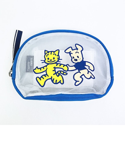 オサムグッズ キャット&ドッグ シェル型メッシュポーチ (ブルー) OSAMUGOODS