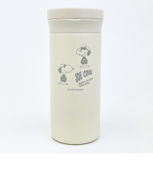 スヌーピー ジョークール ハンドル付ステンレスボトル【350ml】 ホワイト モノトーン 水筒 SNOOPY