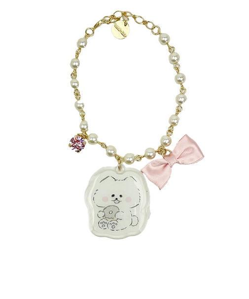 ほわころくらぶ パールチェーンの2WAYチャーム&ブレスレット ピンク アクセサリー