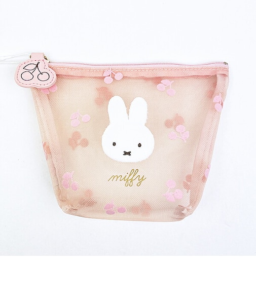 ミッフィー miffy メッシュ船形ポーチ ピンク チェリーフルールシリーズ