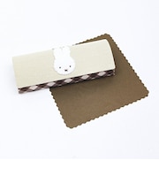 ミッフィー miffy 眼鏡ケース ベージュ ダイアゴナルチェック