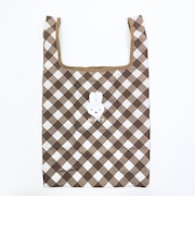 ミッフィー miffy エコバッグ ベージュ ダイアゴナルチェック
