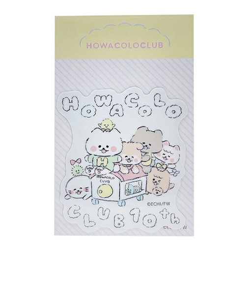 ほわころくらぶ 10周年記念 ダイカットステッカー みんなでわいわい シール 文具 日本製