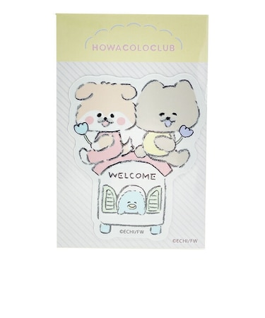 ほわころくらぶ 10周年記念 ダイカットステッカー しばころちゃん&チャウちゃん シール 文具 日本製