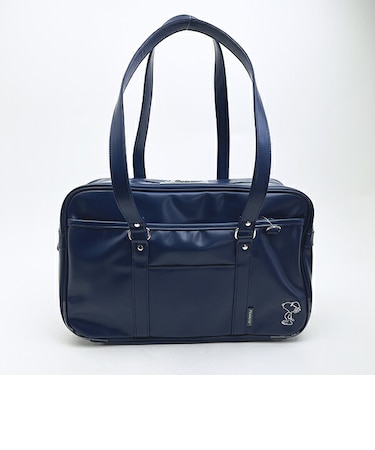 スヌーピー ショルダーボストンバッグ ネイビー 刺繍ワンポイント SNOOPY