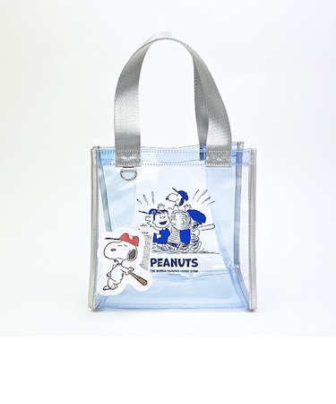 スヌーピー クリアトートバッグ ブルー ベースボール SNOOPY