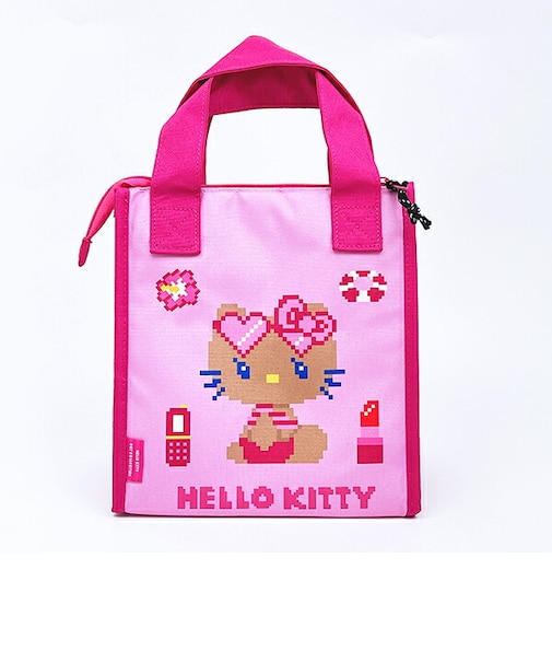 サンリオ 日焼けキティ 三角マチ保冷トートバッグ (ピンク) ランチ Sanrio