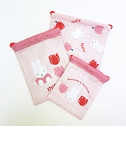 ミッフィー miffy 3P巾着 (ピンク) strawberry&tulipシリーズ