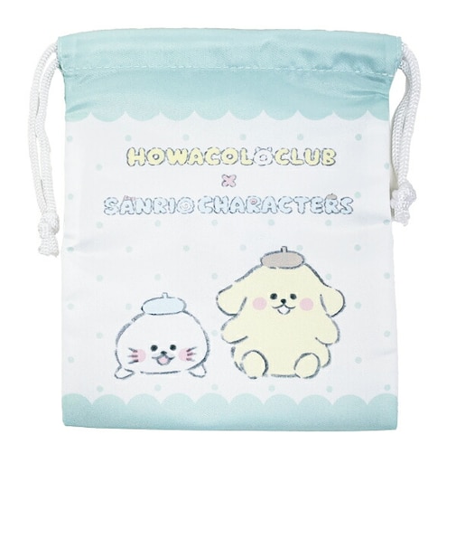 ほわころくらぶ × サンリキャラクターズ (むくころちゃん＆ポムポムプリン) 巾着 Sanrio
