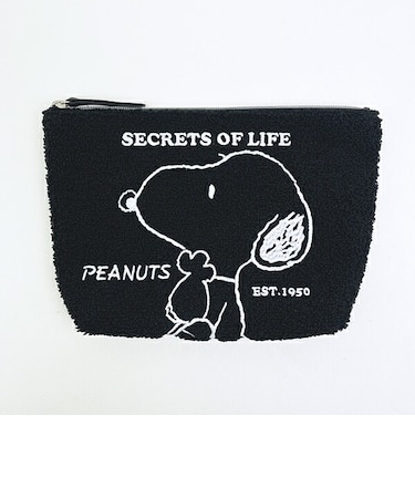 スヌーピー さがらポーチ ブラック モノトーン SNOOPY