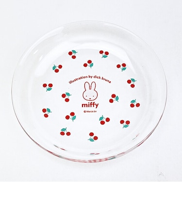 ミッフィー miffy ガラスプレート レトロチェリーシリーズ 食器 日本製