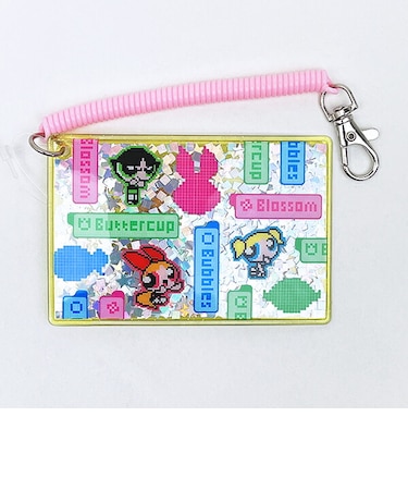 パワーパフガールズ コンフェッティパスケース イエロー カラフルピクセル パワパフ