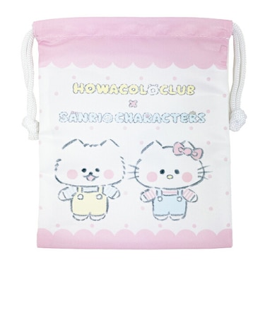 ほわころくらぶ × サンリキャラクターズ (ほわころちゃん＆ハローキティ) 巾着 Sanrio