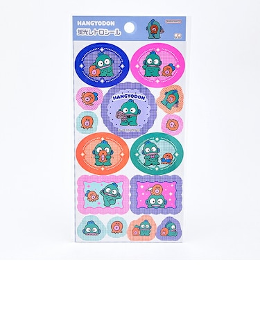 サンリオ ハンギョドン 蛍光レトロシール チェック 文具 Sanrio 日本製
