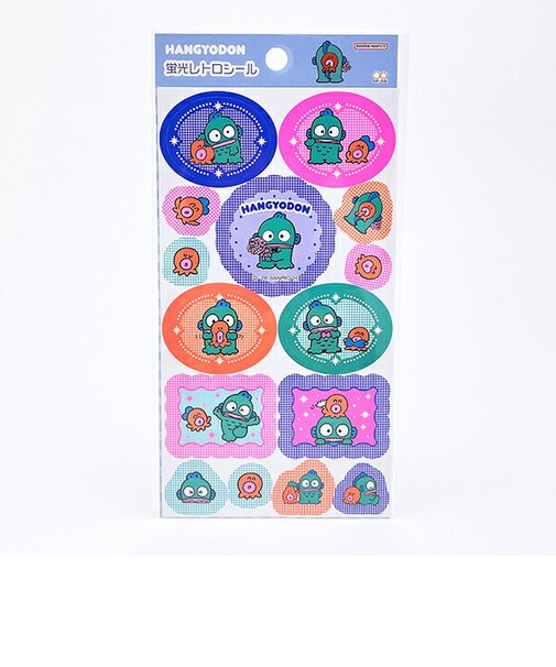 サンリオ ハンギョドン 蛍光レトロシール チェック 文具 Sanrio 日本製