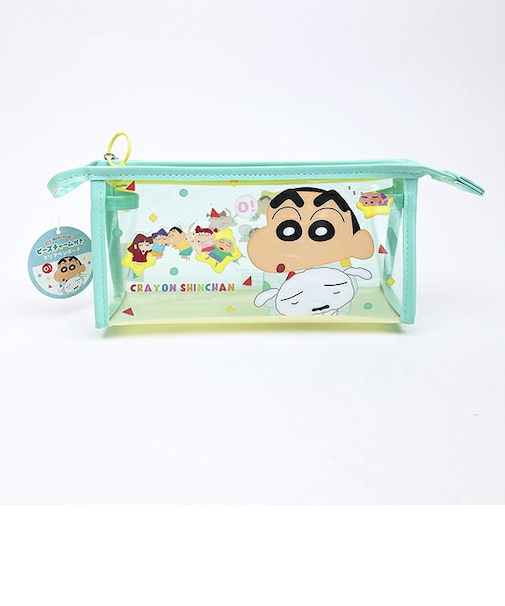 クレヨンしんちゃん パジャマ ビーズチャーム付きクリアペンポーチ 文具