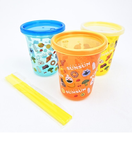 パペットスンスン ストロー付きタンブラー 【320ml】 3個セット ランチ 日本製