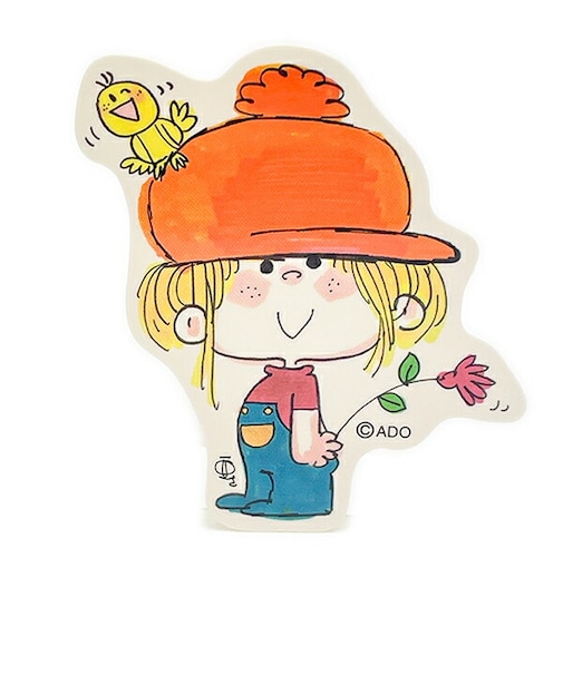 水森亜土 ミニデコステッカー ぼうし 文具 日本製