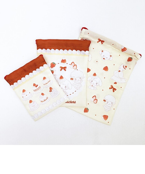 サンリオキャラクターズ 3P巾着 イエロー スウィートケーキ Sanrio