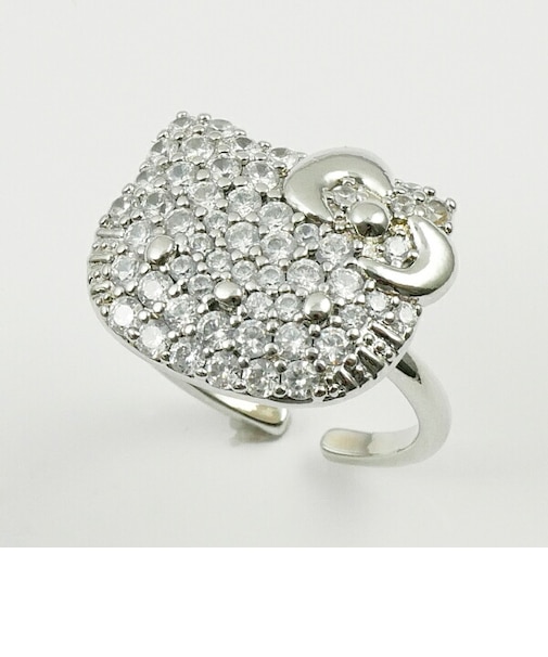 サンリオ ハローキティ ジュエリー パヴェフェイスリング アクセサリー シルバー sanrio