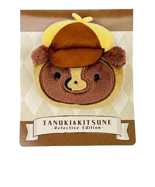 タヌキとキツネ (タヌキ) ぬいぐるみバッジ