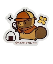 タヌキとキツネ (タヌキ) ダイカットステッカー 文具 日本製