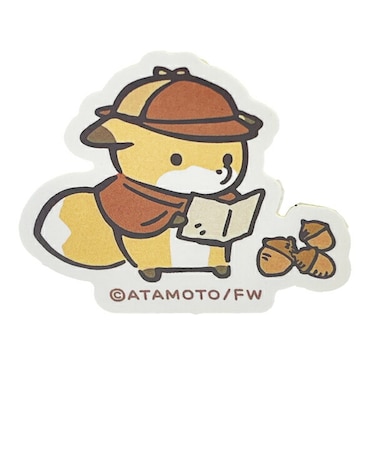 タヌキとキツネ (キツネ) ダイカットステッカー 文具 日本製