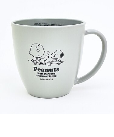 スヌーピー チャーリーブラウン マグカップ(L) (グレー) パステルカラー樹脂食器 コップ SNOOPY