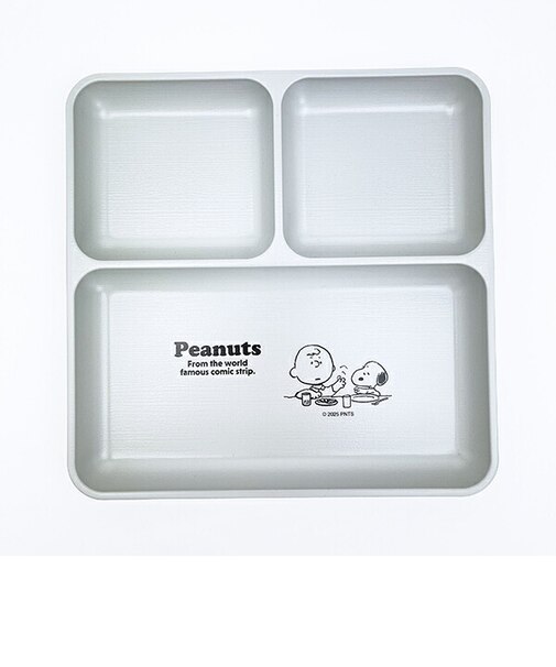 スヌーピー チャーリーブラウン ランチ皿 (グレー) パステルカラー樹脂食器 日本製 SNOOPY