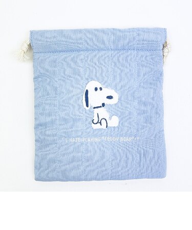 スヌーピー ぬいぐるみ 巾着 ブルー ポーチ SNOOPY