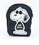 スヌーピー ジョークール ダイカットポーチ 正面 ブラック SNOOPY