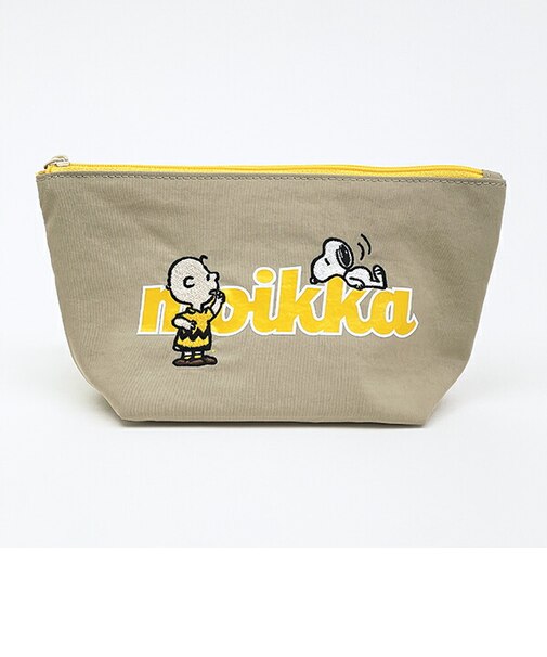 スヌーピー チャーリーブラウン 舟形ポーチ ベージュ moikka SNOOPY