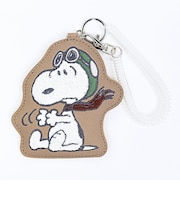 スヌーピー ダイカット刺繍パスケース ベージュ SNOOPY