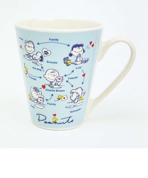 スヌーピー 相関図 コミカルマグカップ (ブルー) コップ SNOOPY