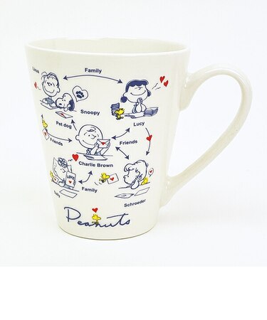 スヌーピー 相関図 コミカルマグカップ (ホワイト) コップ SNOOPY