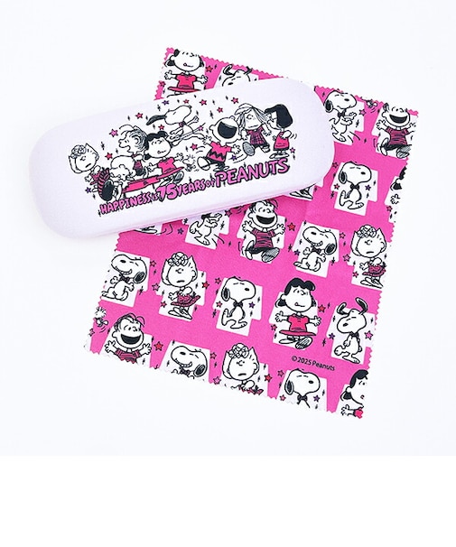 スヌーピー メガネケース ピンク PEANUTS 75th SNOOPY