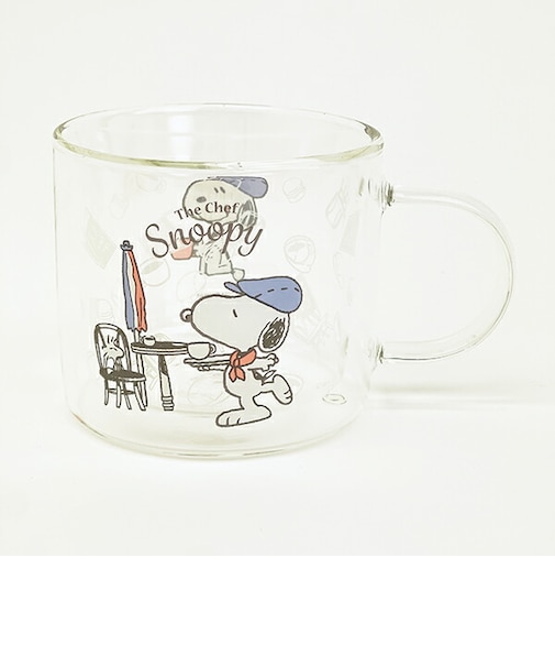 スヌーピー ダブルウォール耐熱グラス コップ カフェシェフ SNOOPY