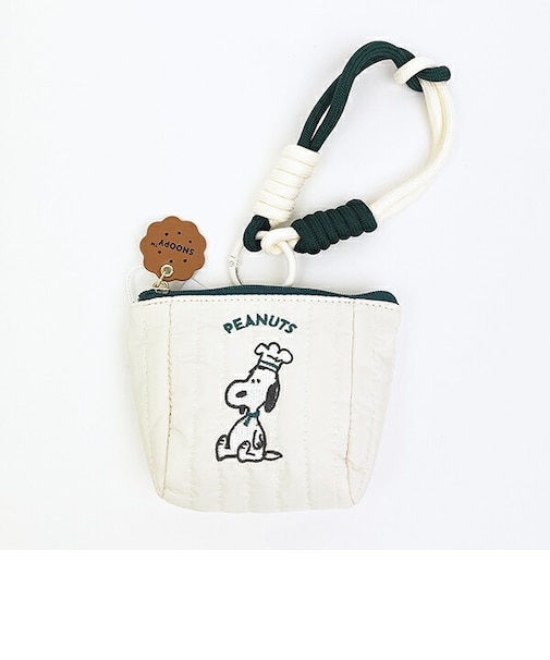 スヌーピー ストラップ付きミニポーチ グリーン シェフシリーズ SNOOPY