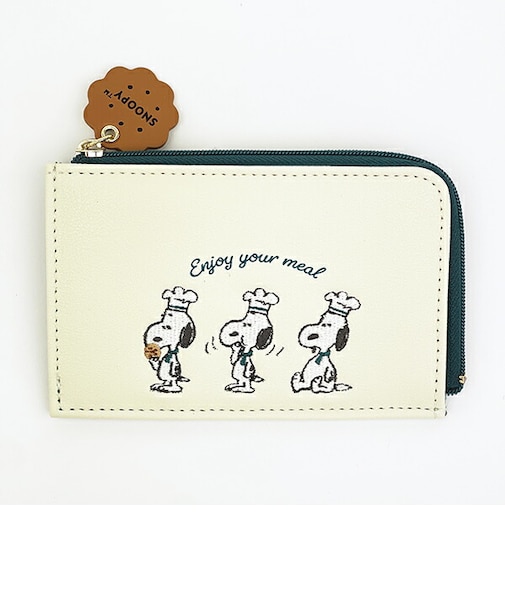 スヌーピー フラグメントケース グリーン シェフシリーズ 財布 SNOOPY