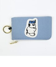 スヌーピー オラフ キーパスポーチ アップリケ 定期入れ ブルー SNOOPY