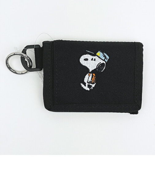 スヌーピー 二つ折りコインポーチ ブラック SNOOPY