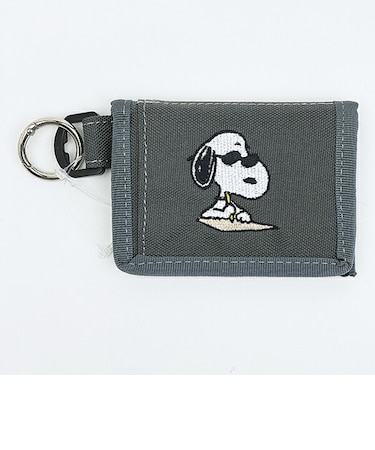 スヌーピー 二つ折りコインポーチ グレー SNOOPY