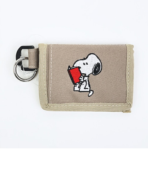 スヌーピー 二つ折りコインポーチ ベージュ SNOOPY